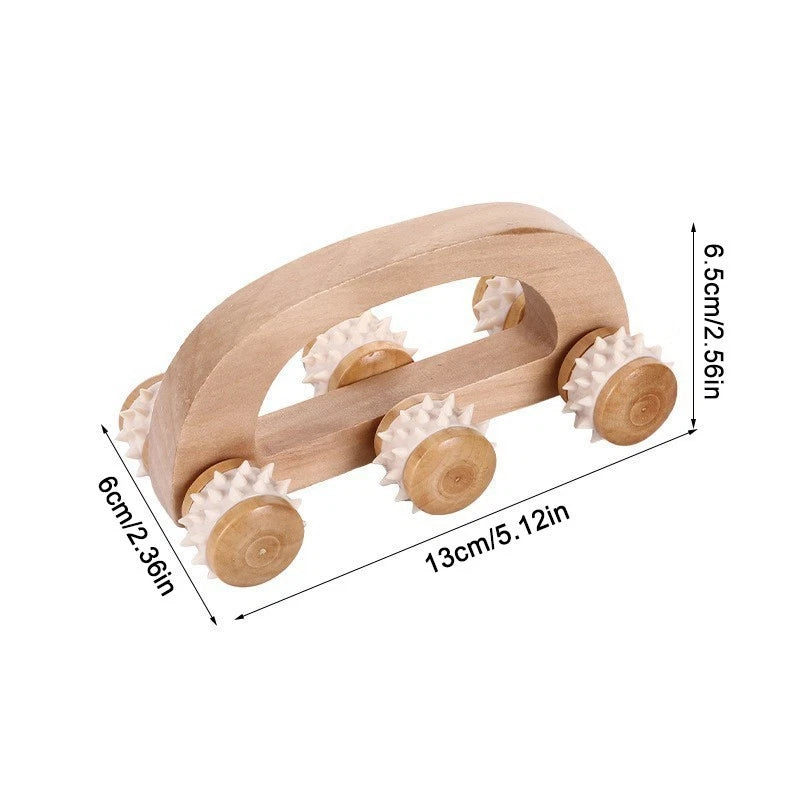 Holz Massageroller 6 Rollen – Ganzkörper Entspannung & Regeneration