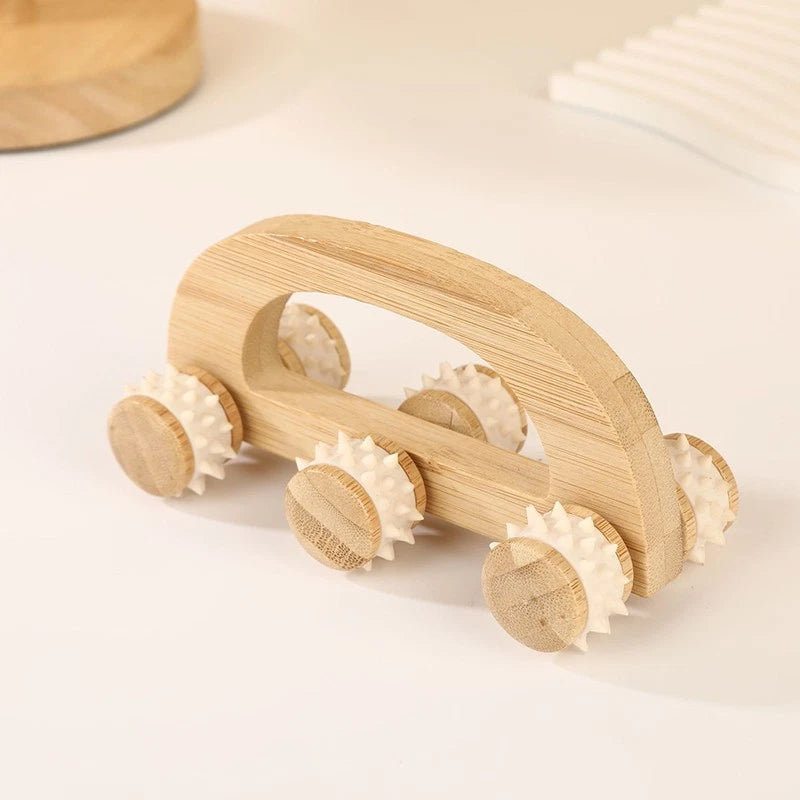 Holz Massageroller 6 Rollen – Ganzkörper Entspannung & Regeneration