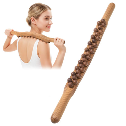 Holz Massage Stab mit Rollen – Ganzkörper Entspannung & Selbstmassage