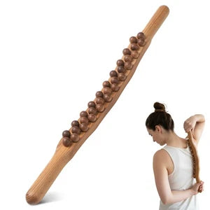 Holz Massage Stab mit Rollen – Ganzkörper Entspannung & Selbstmassage
